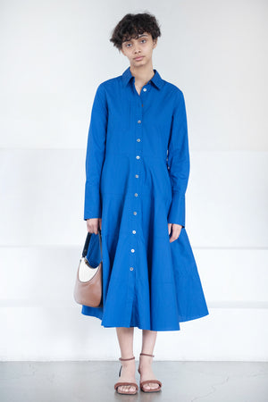 CO - Long Sleeve Tiered Dress, Azure