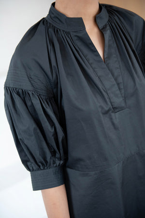 CO - V-Neck Shirred Dress, Slate