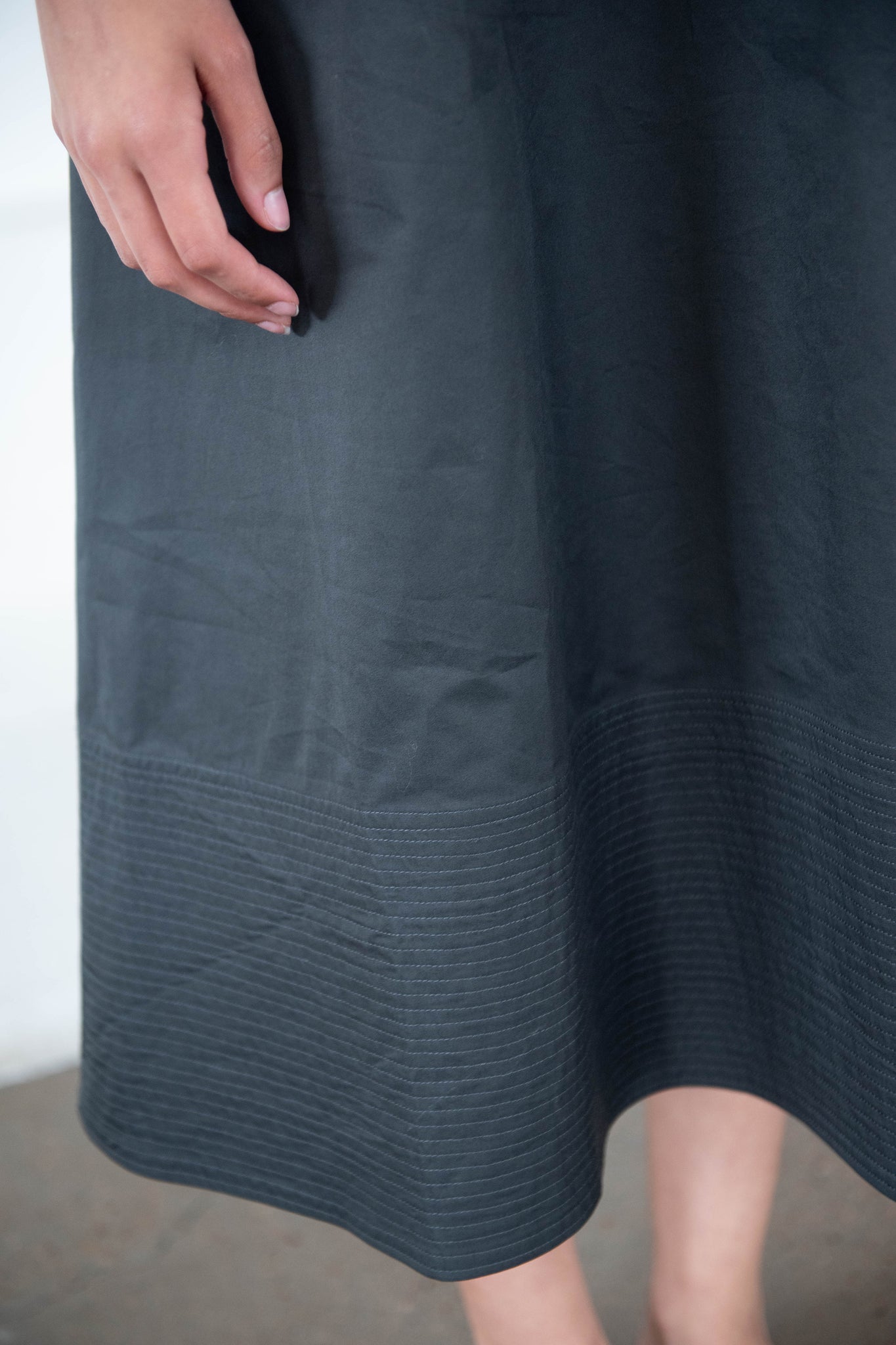 CO - V-Neck Shirred Dress, Slate