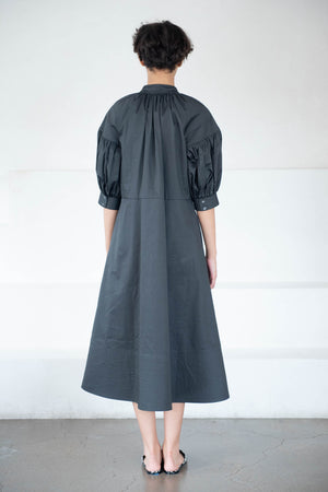 CO - V-Neck Shirred Dress, Slate