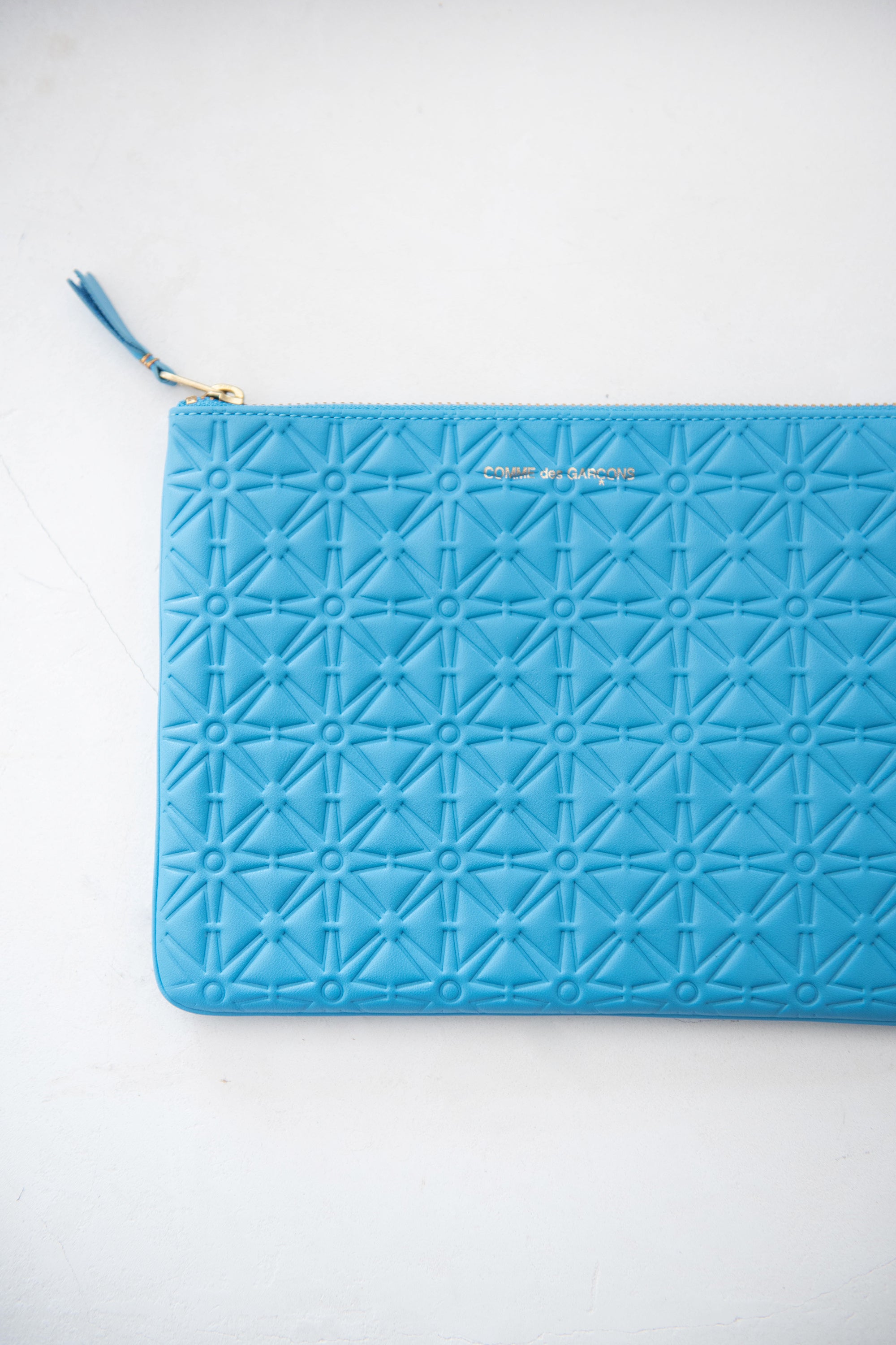 Comme des Garçons - Embossed Leather Pouch, Blue