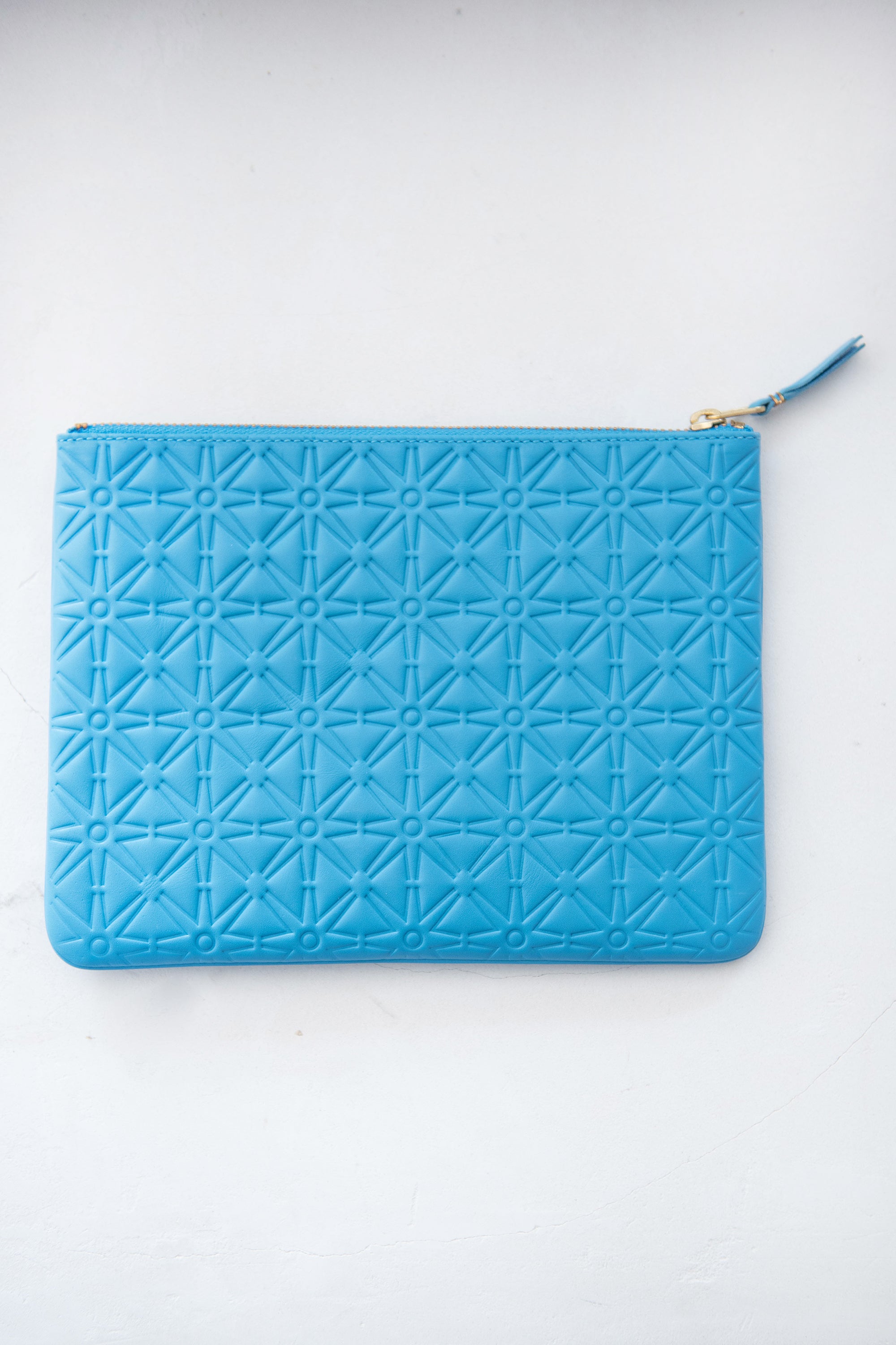 Comme des Garçons - Embossed Leather Pouch, Blue