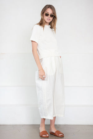 CORDERA - Seam Curved Pants, White