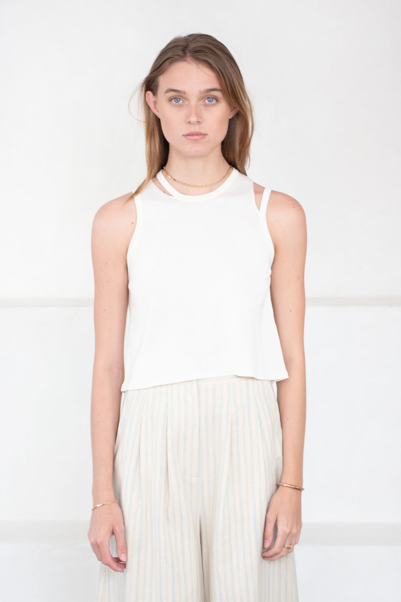 CORDERA - Viscose Cut-Out Top, Marshmellow