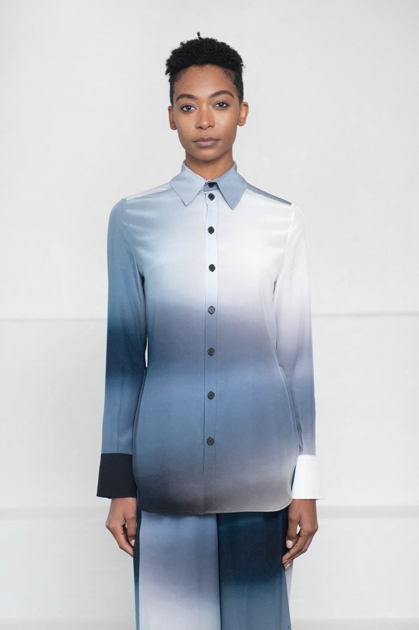 GAUCHERE - Gradient Print Shirt, Midnight & Black