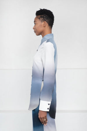 GAUCHERE - Gradient Print Shirt, Midnight & Black