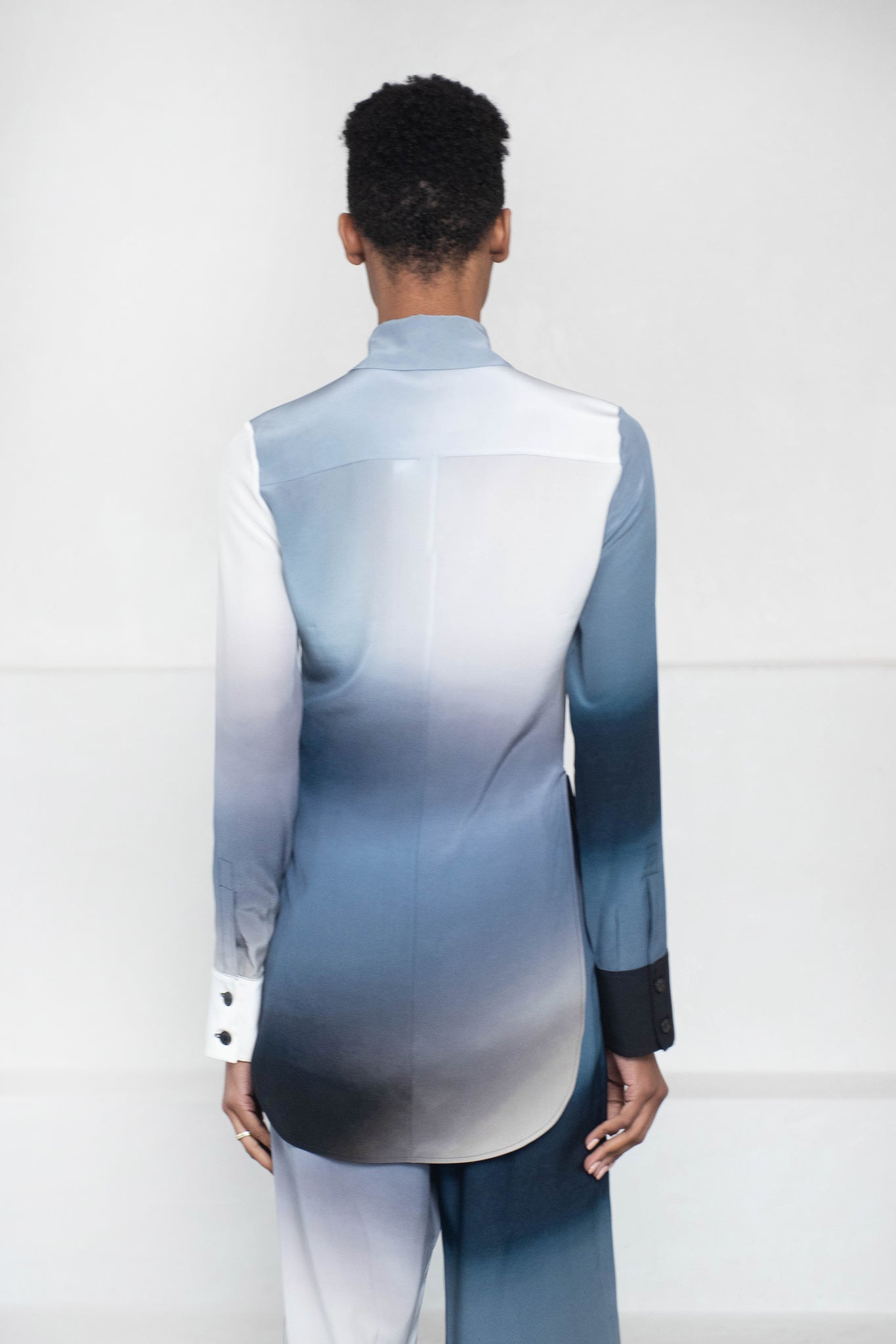 GAUCHERE - Gradient Print Shirt, Midnight & Black