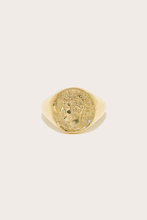 AZLEE - Goddess Signet Ring, Gold