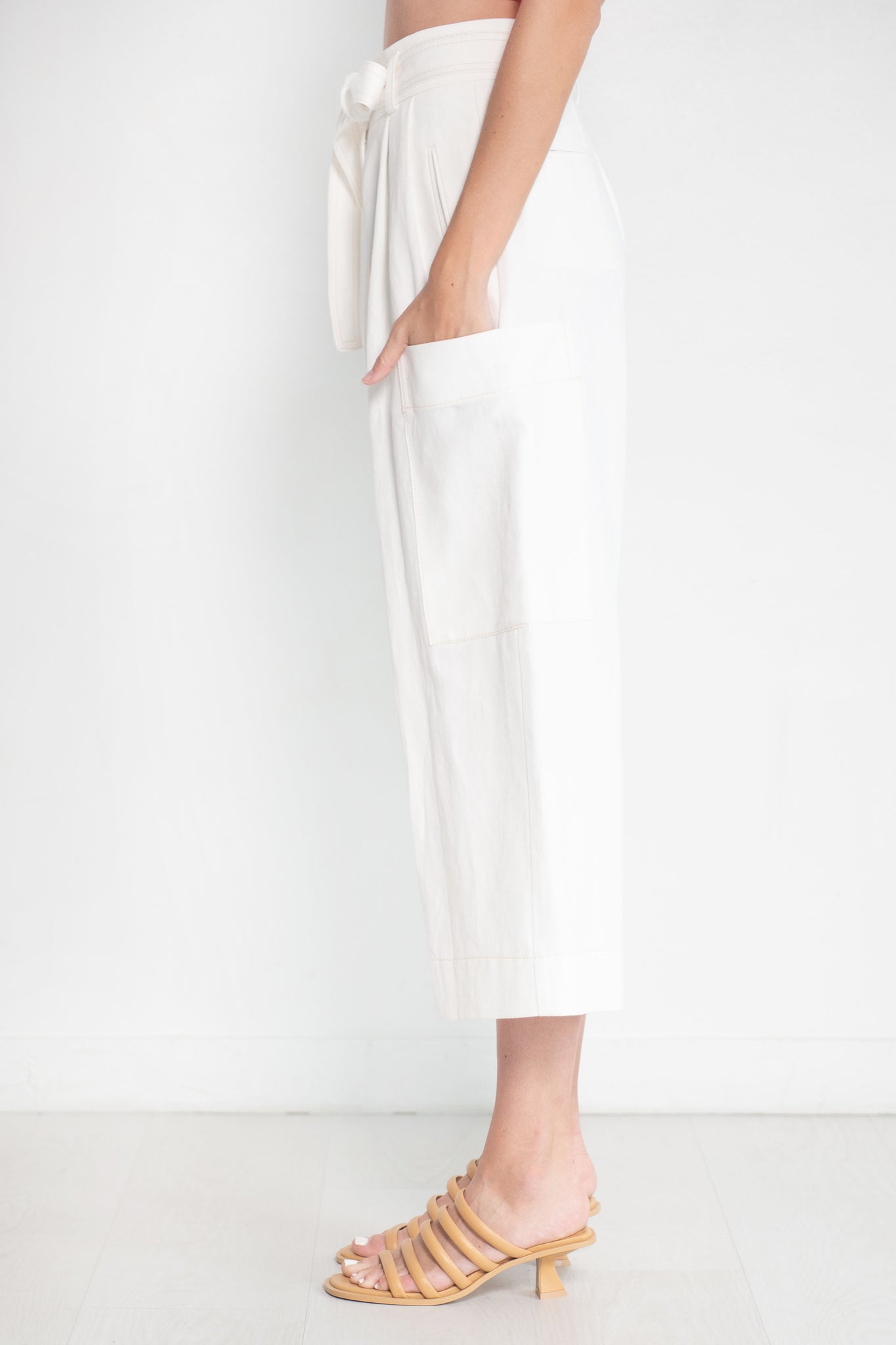 ODEEH - Belt Pants, Chalk