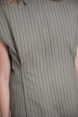 Hache - Paris Shirt, Military Green Stripes
