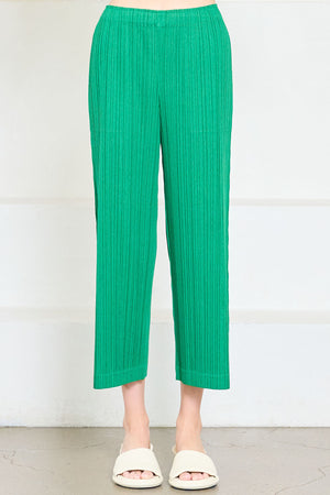 Pleats Please by Issey Miyake - Ramie Pants, Green