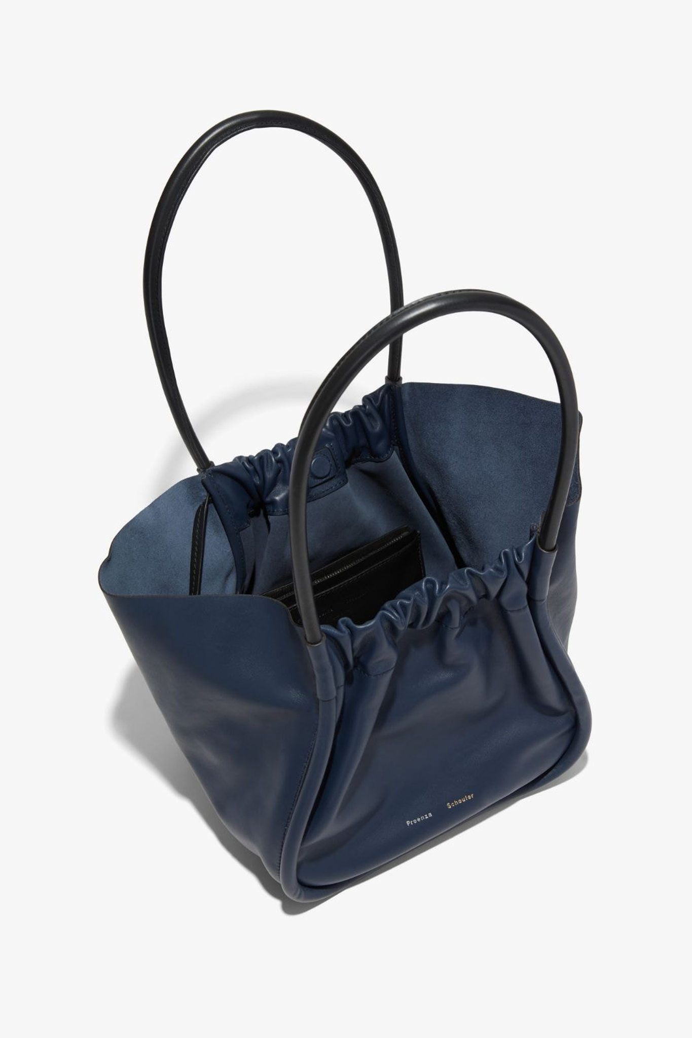 Large Ruched Tote, Navy