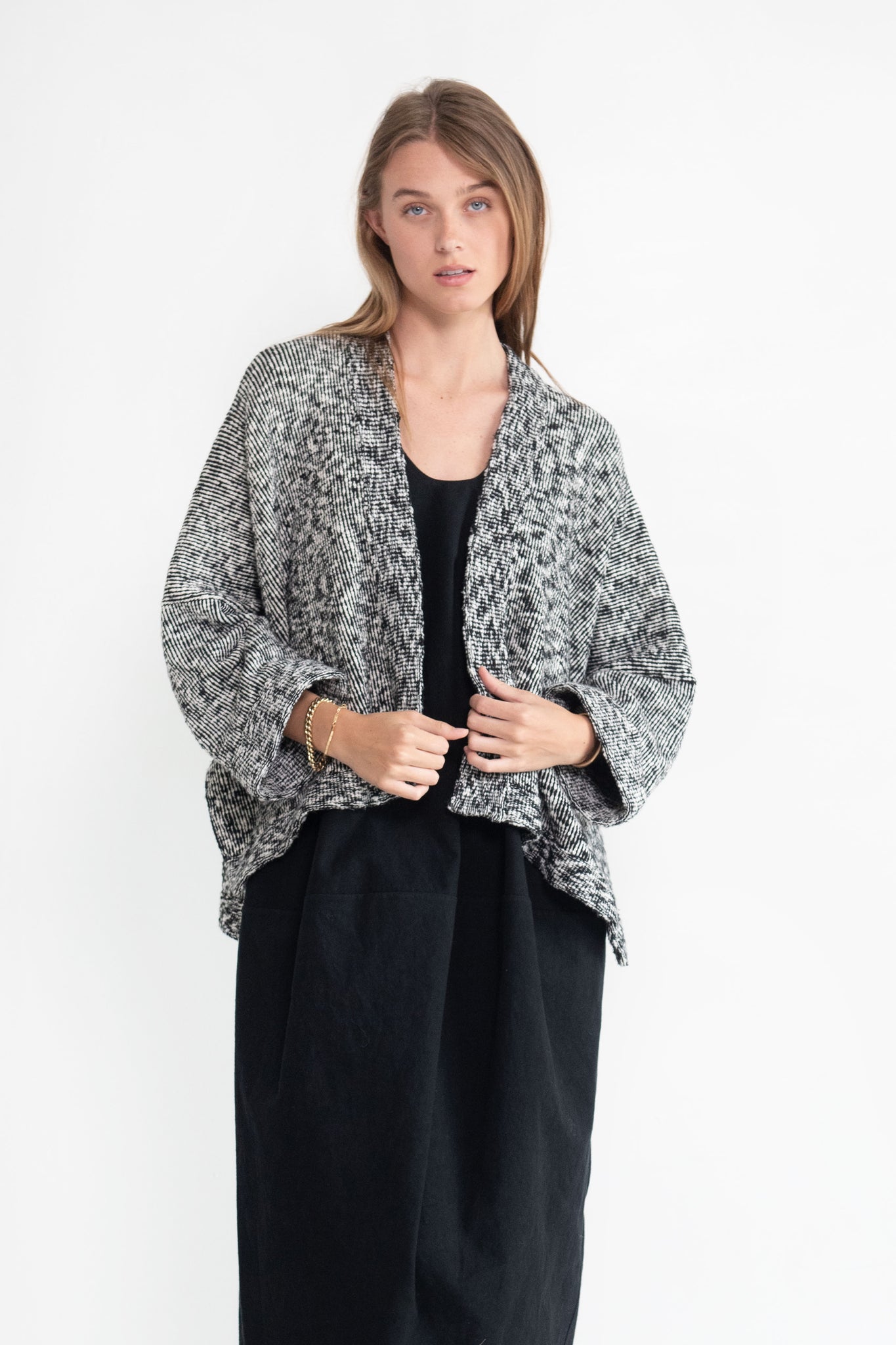 Lauren Manoogian - Warp Cardigan, Black & Natural
