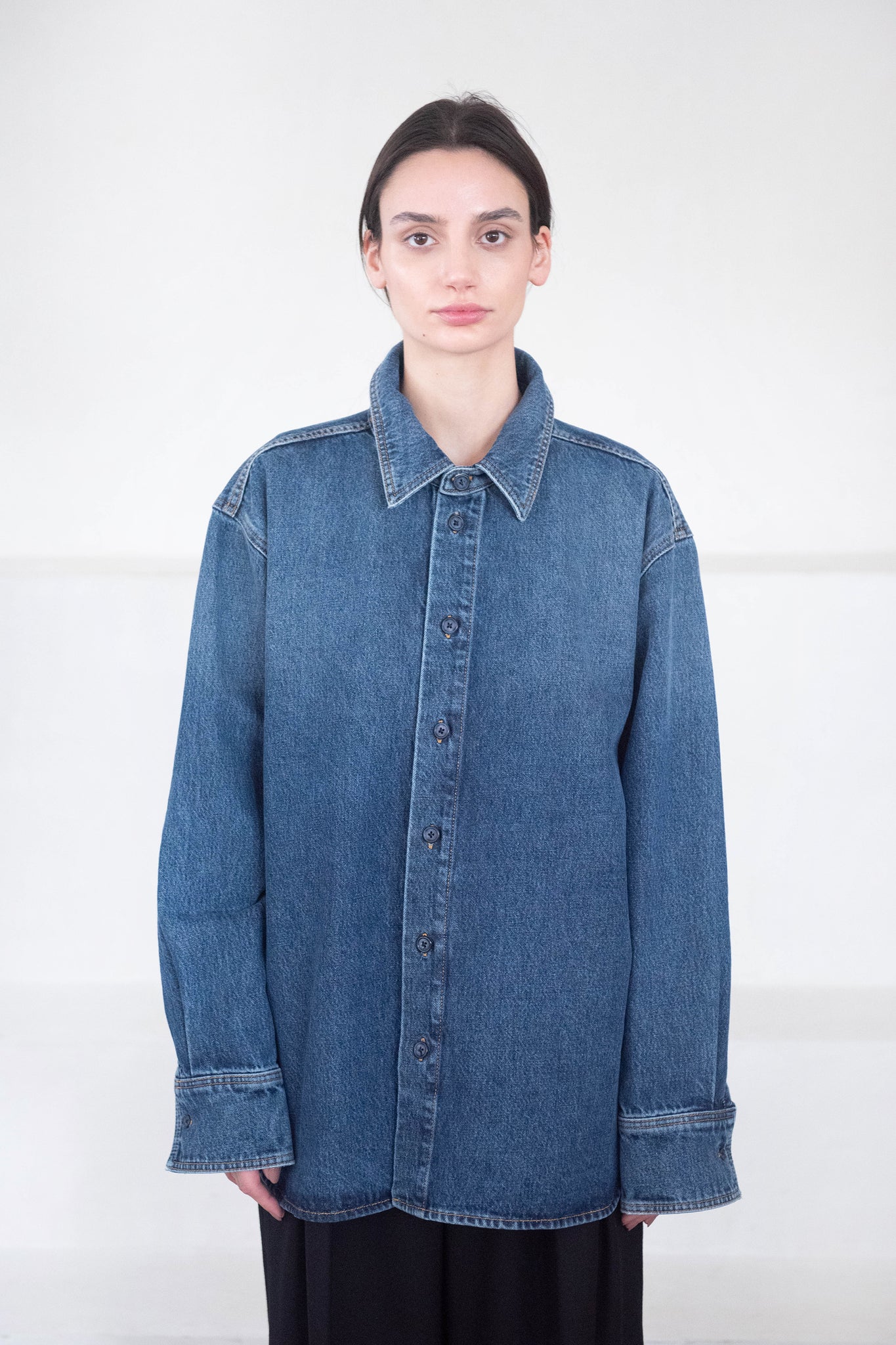LOULOU STUDIO - Altan Denim Shirt, Washed Blue