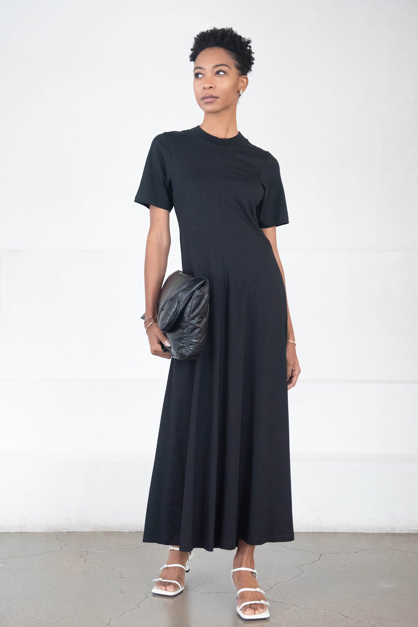 LOULOU STUDIO - Sola Jersey Midi T-Shirt Dress, Black