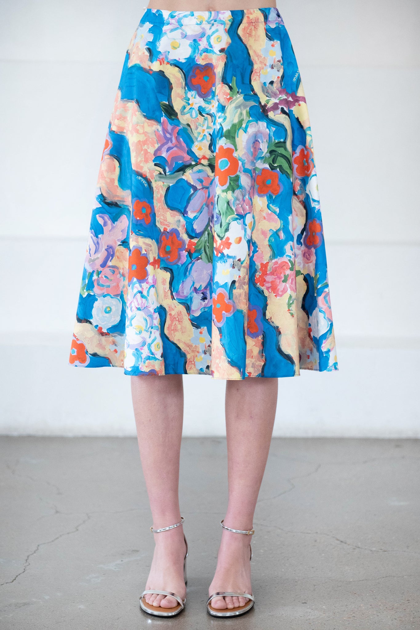 MARNI - Printed Poplin Skirt, Cobalt