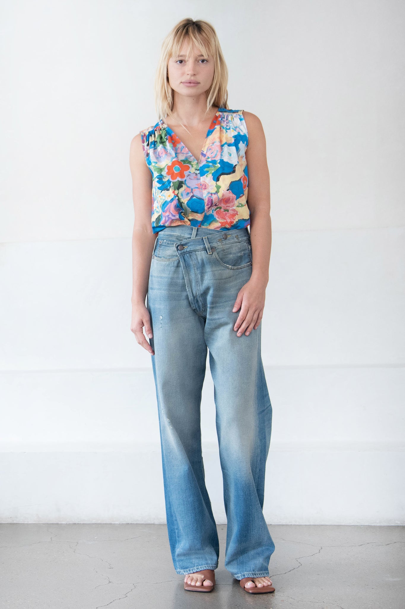 MARNI - Straight V-Neck Top, Cobalt