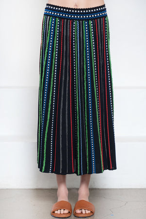 MOLLI - Confetti Jacquard Knit Skirt, Deep Black