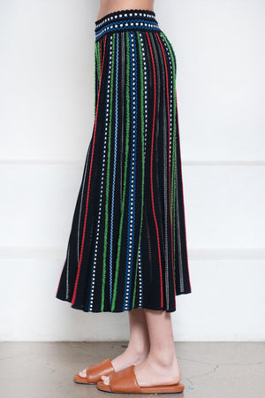 MOLLI - Confetti Jacquard Knit Skirt, Deep Black