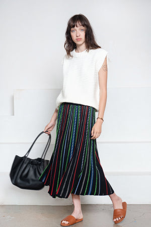 MOLLI - Confetti Jacquard Knit Skirt, Deep Black