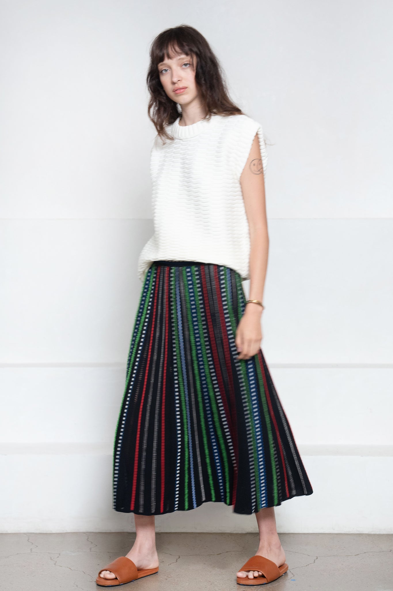 MOLLI - Confetti Jacquard Knit Skirt, Deep Black