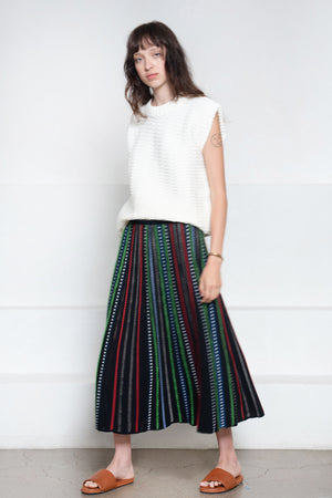MOLLI - Confetti Jacquard Knit Skirt, Deep Black