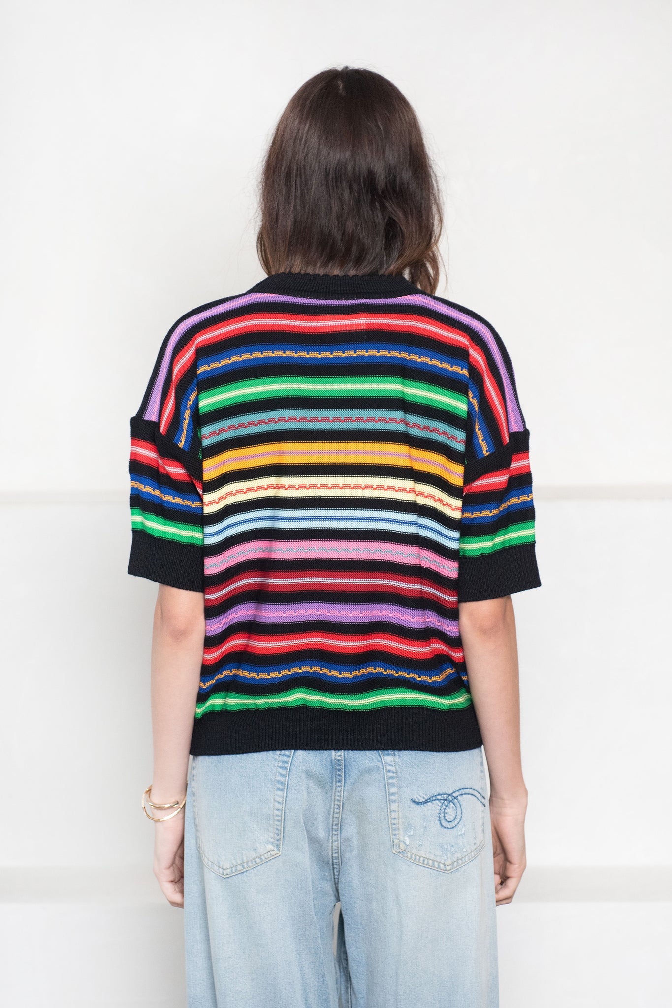 MOLLI - Knit Top, Deep Black Multi