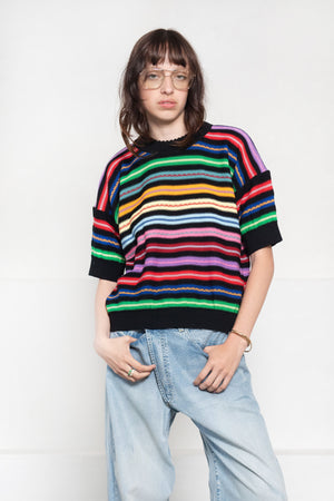 MOLLI - Knit Top, Deep Black Multi