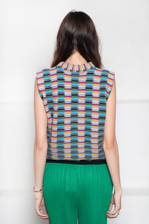 MOLLI - Zellige Stitch Structured Top, Deep Black