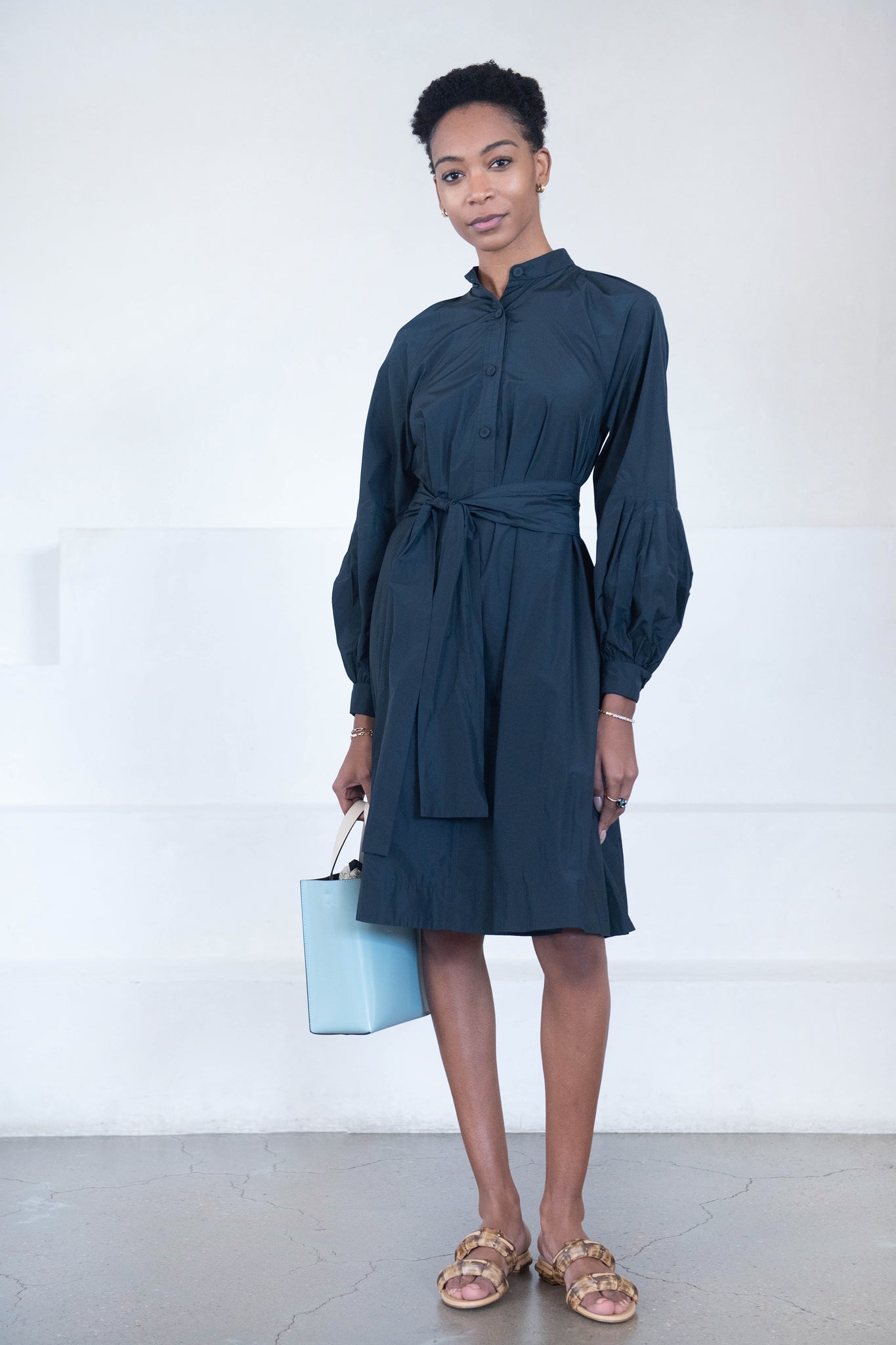 ODEEH - Long Sleeve Dress, Navy