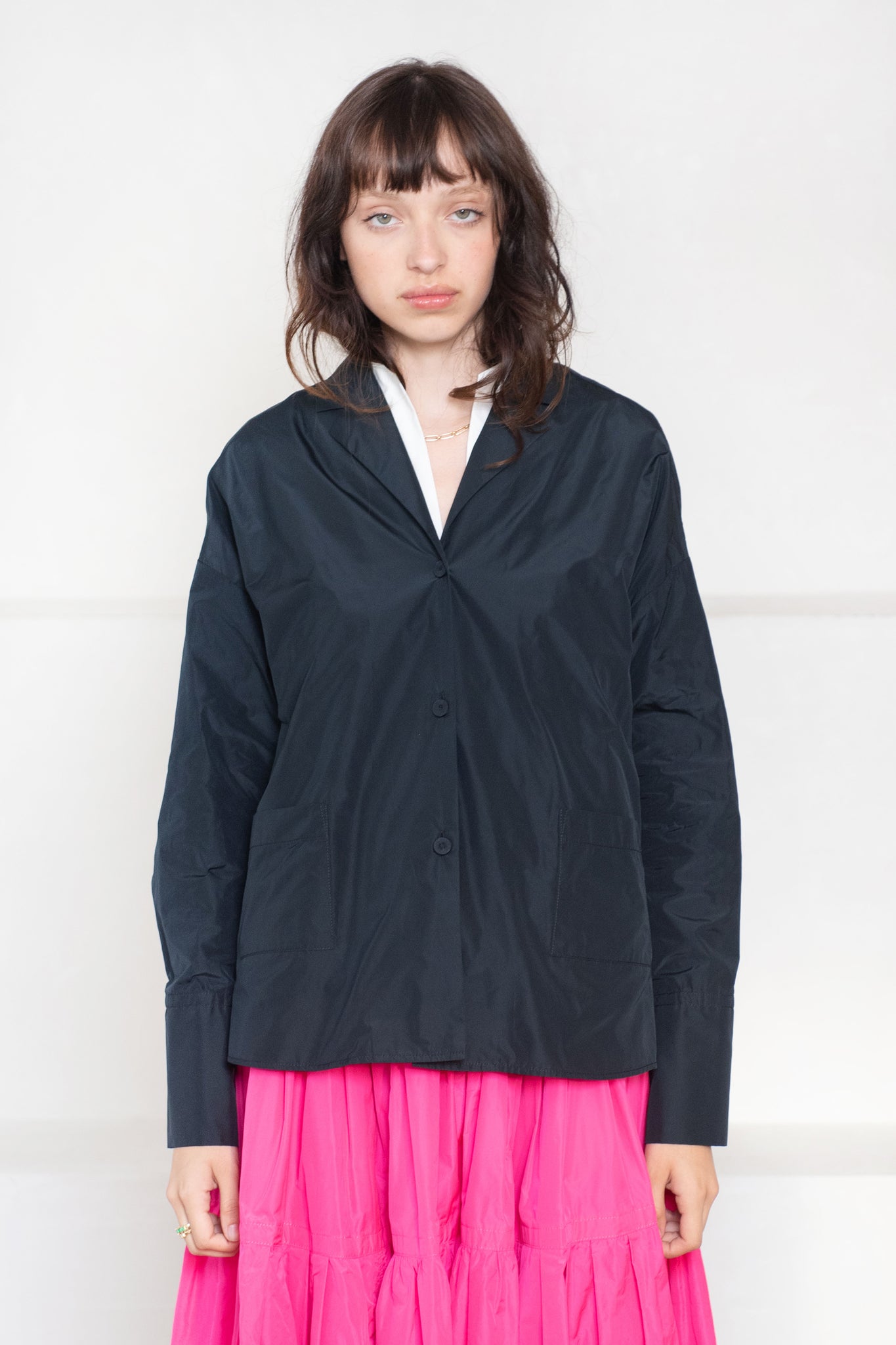 ODEEH - Front Pocket Shirt, Navy