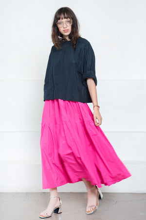 ODEEH - Midi Skirt, Neon Pink