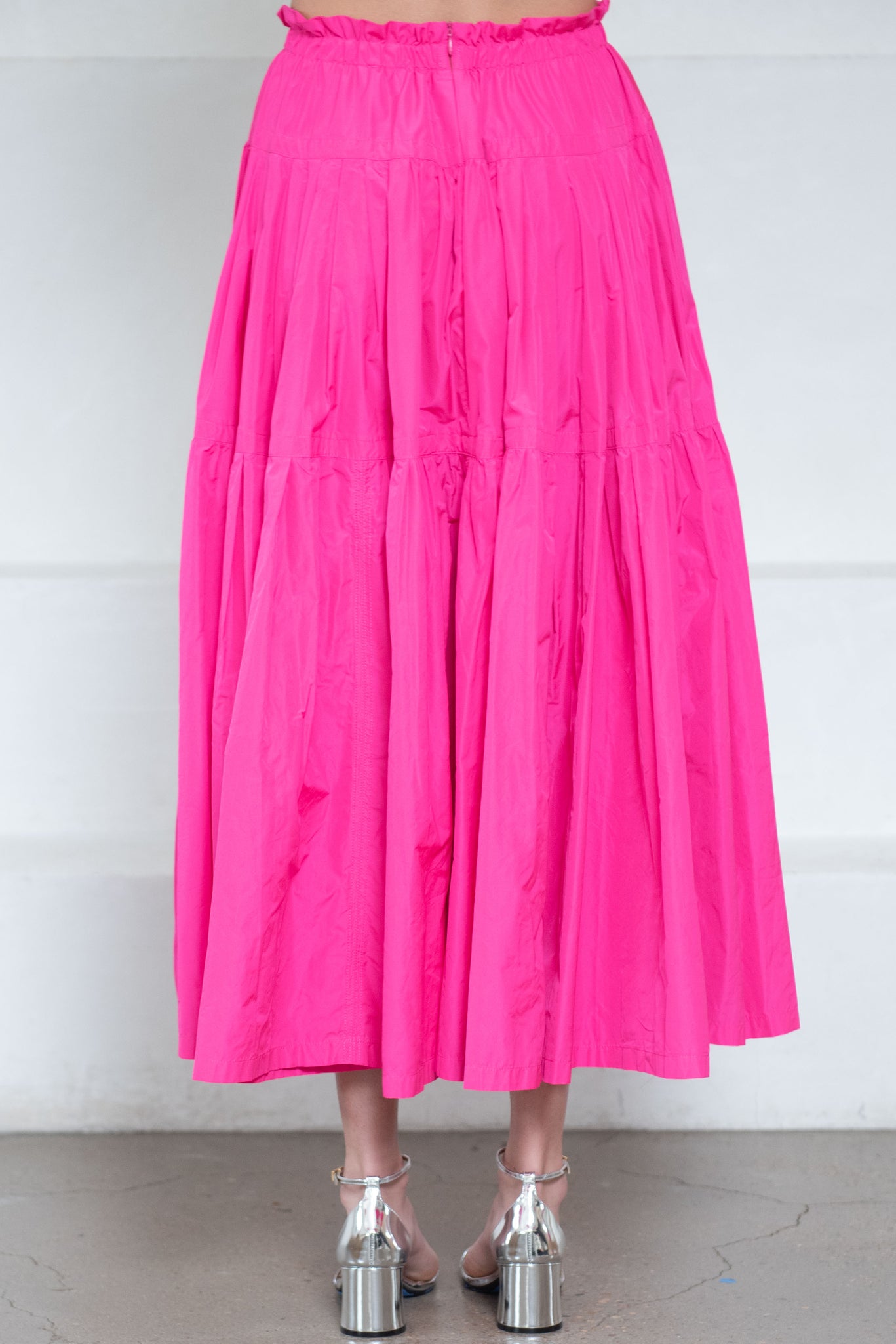 ODEEH - Midi Skirt, Neon Pink