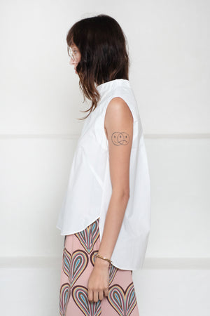 ODEEH - Sleeveless Shirt, White