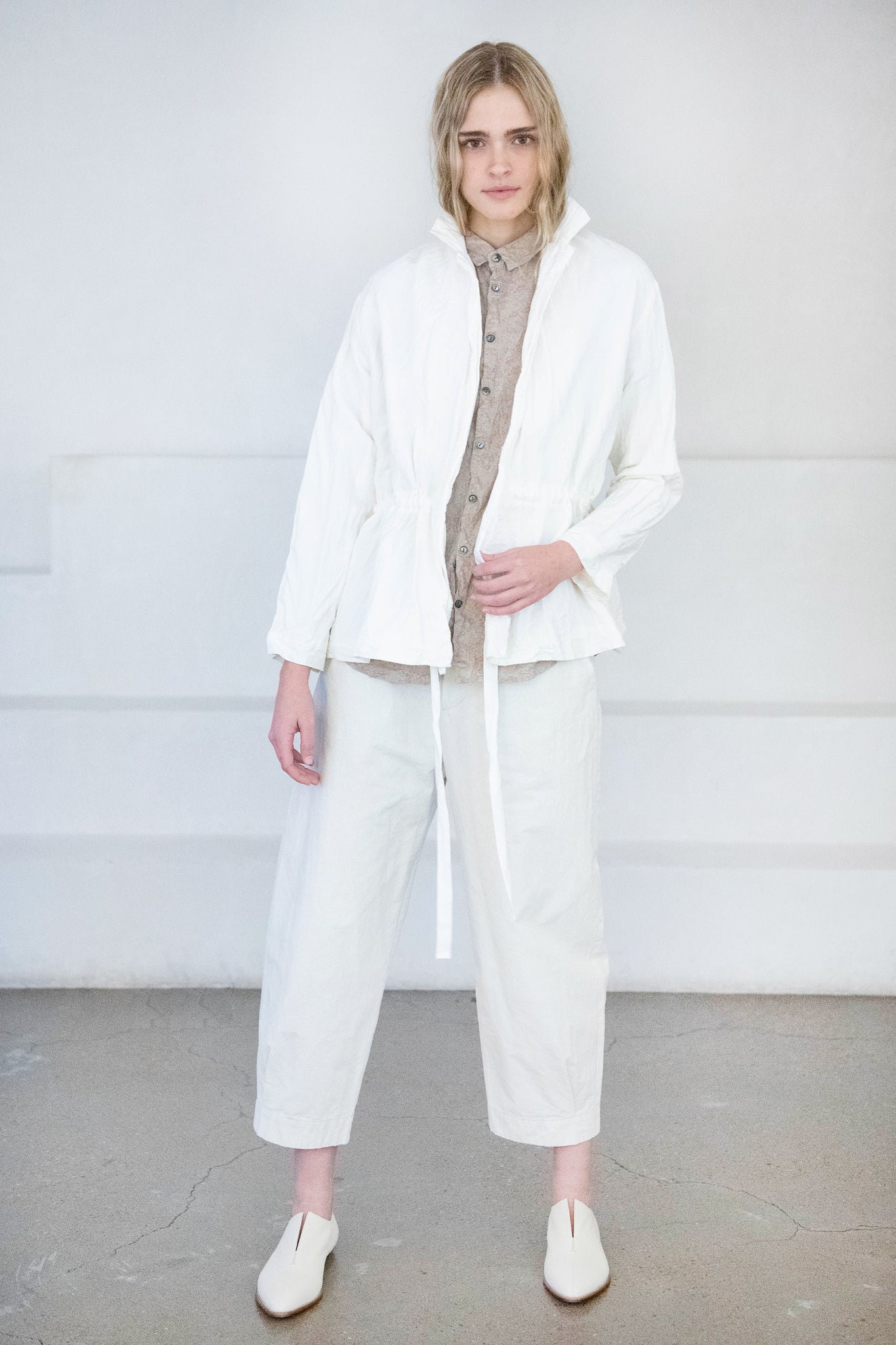 pas de calais - Auma Daki Wrinkle Jacket, White