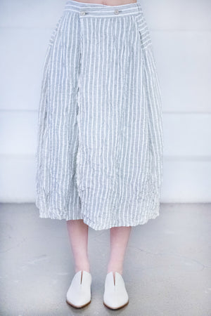 pas de calais - Wrap Skirt, Natural Stripe