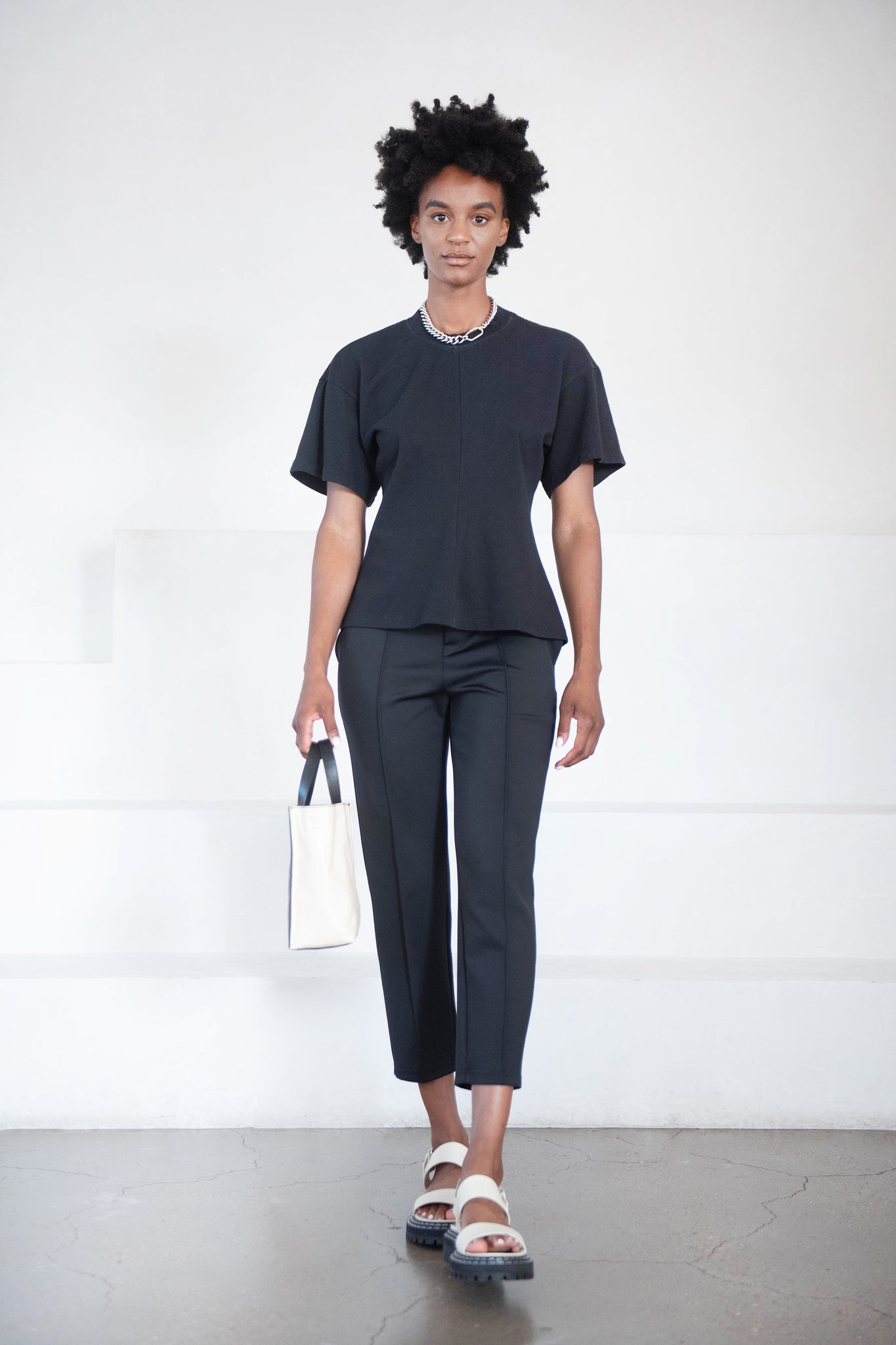 proenza schouler - ECO COTTON T-SHIRT, BLACK