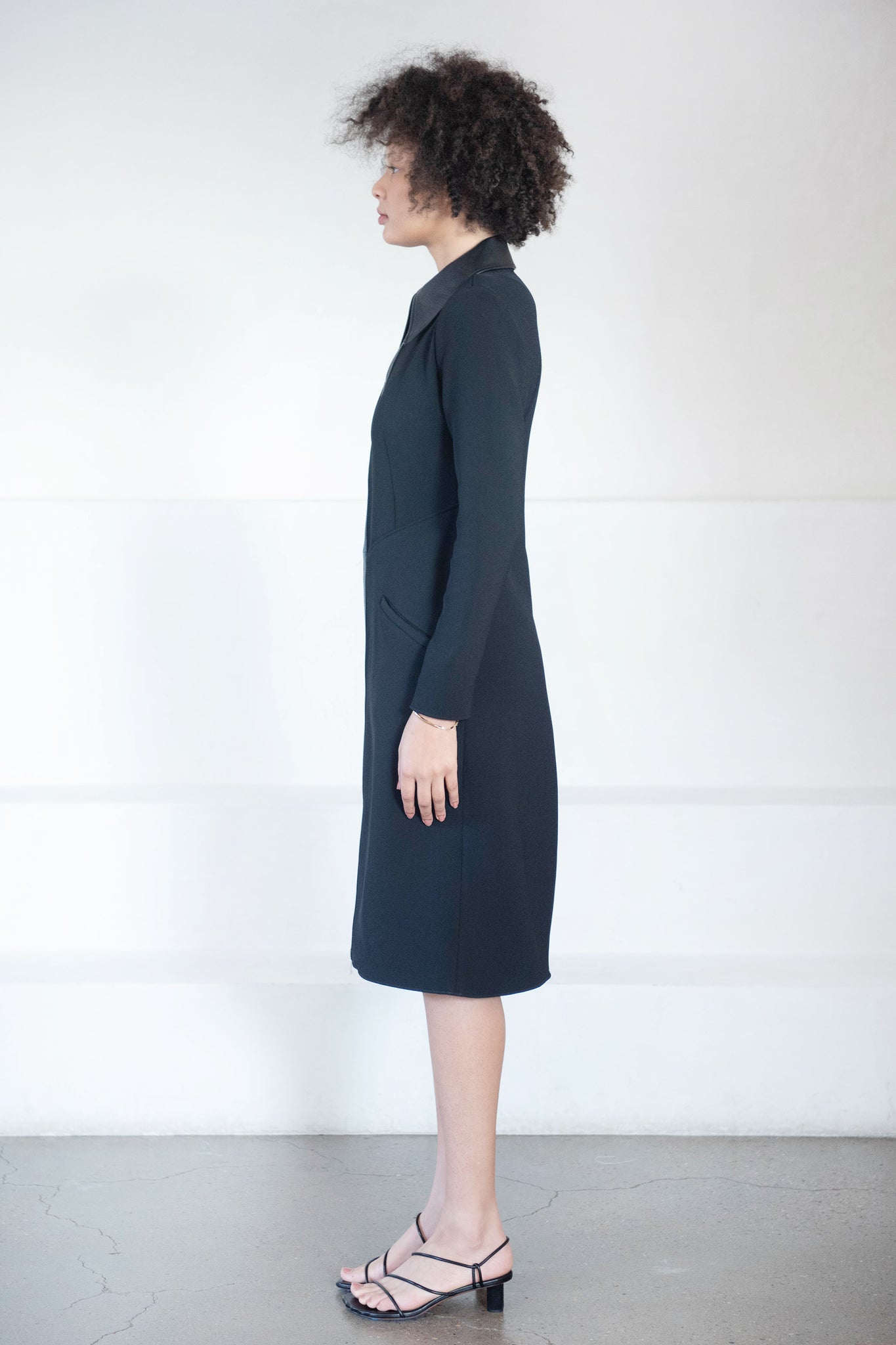 proenza schouler - Bi-Stretch Crepe And Leather Dress, Black