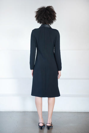 proenza schouler - Bi-Stretch Crepe And Leather Dress, Black