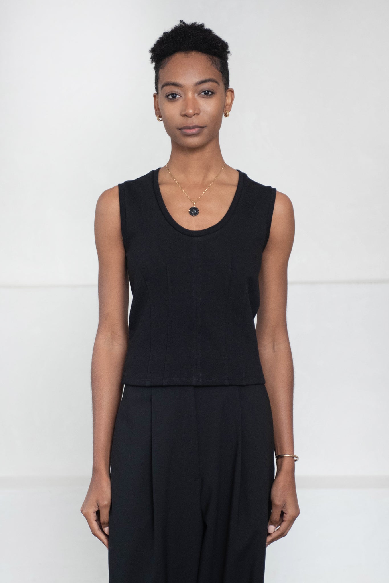 Proenza Schouler White Label - Sweatshirt Tank Top, Black