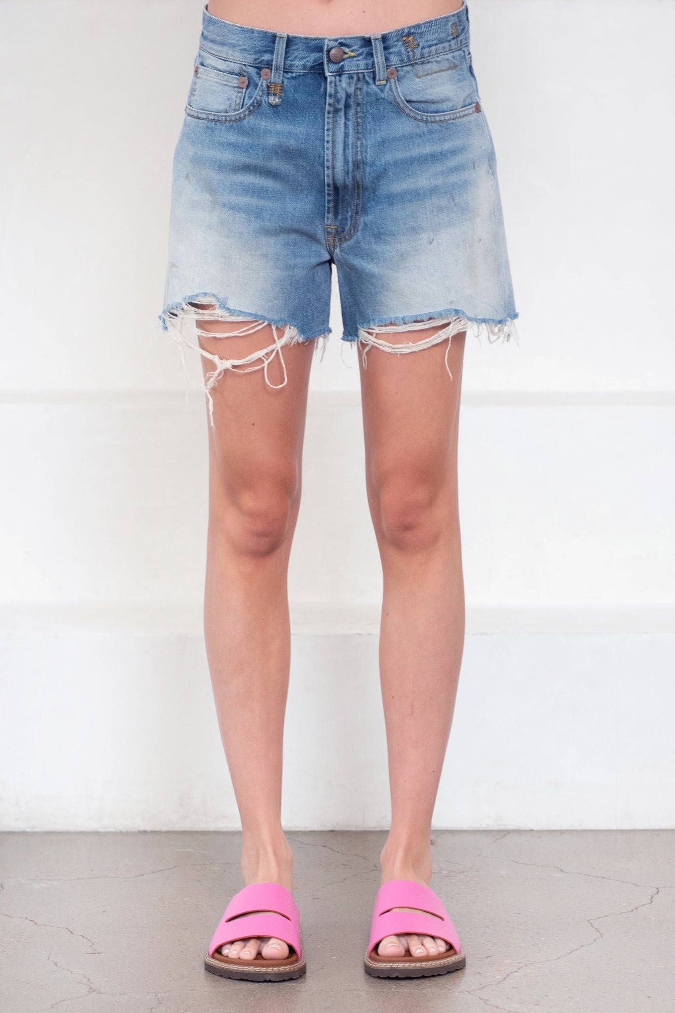 R13 - Rose Baggy Short, Tuner Blue