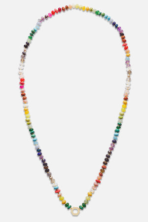 HARWELL GODFREY - Rainbow bead foundation necklace, 32"