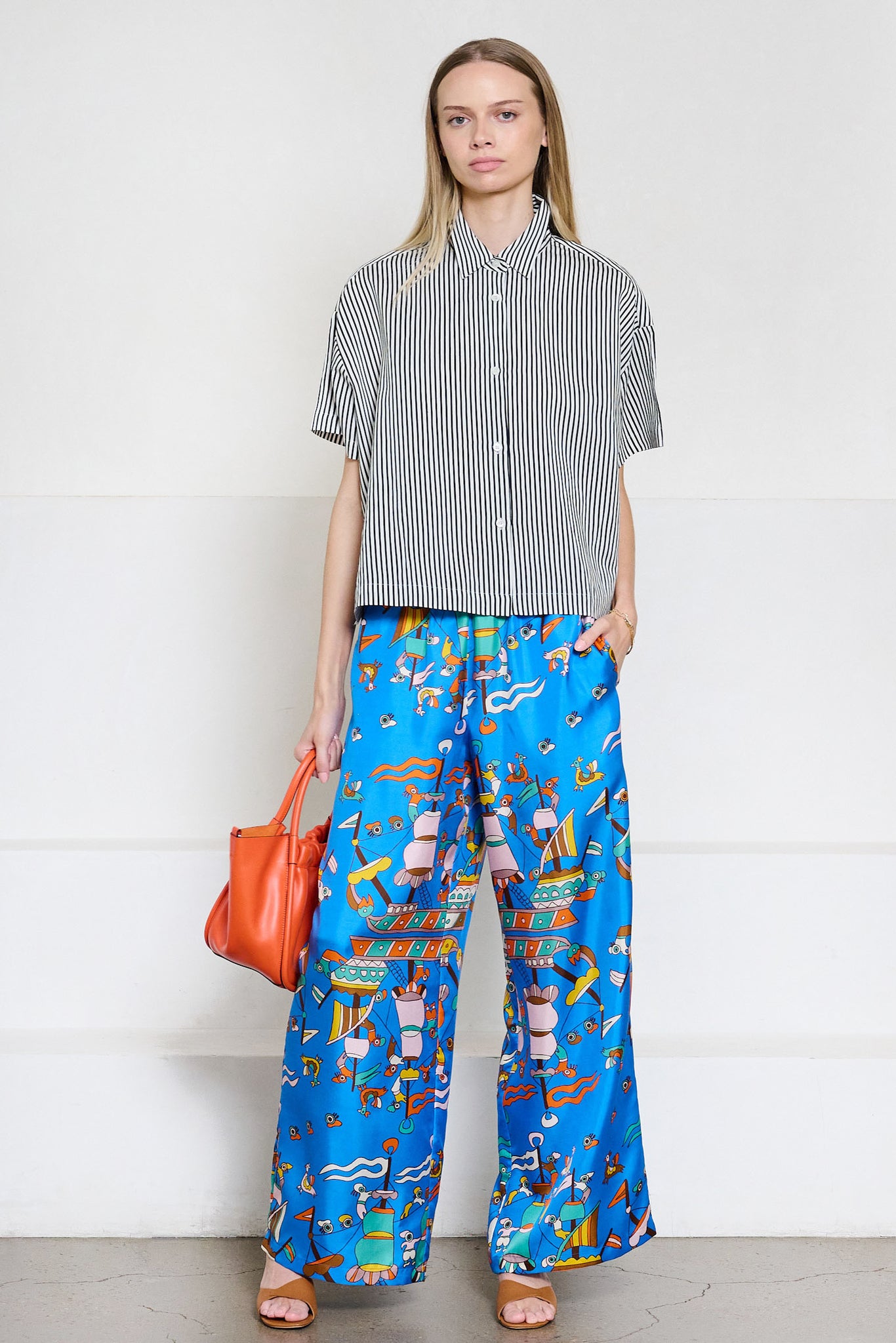 RIANNA + NINA - Greek Pants Melina Silk, Caravi Blue