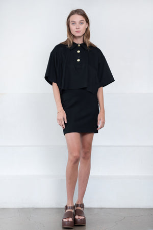 Rosetta Getty - Tapered Mini Skirt, Black