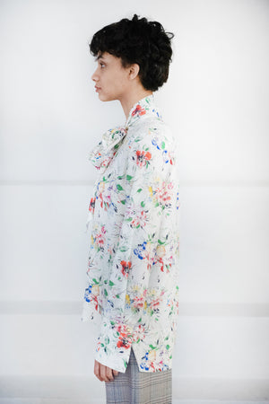 ROSETTA GETTY - Scarf Neck Shirt, Floral
