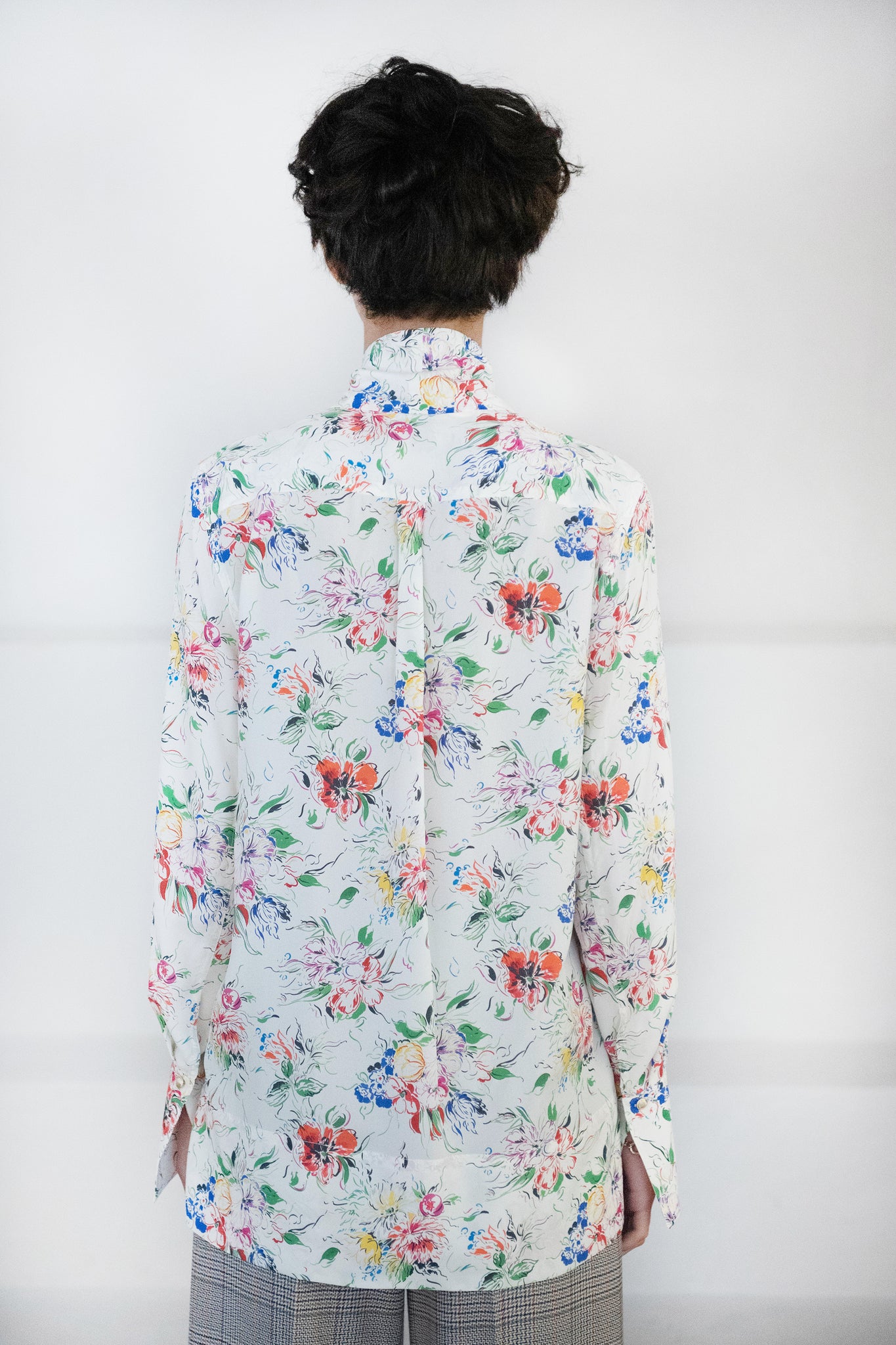 ROSETTA GETTY - Scarf Neck Shirt, Floral