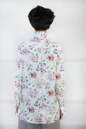 ROSETTA GETTY - Scarf Neck Shirt, Floral