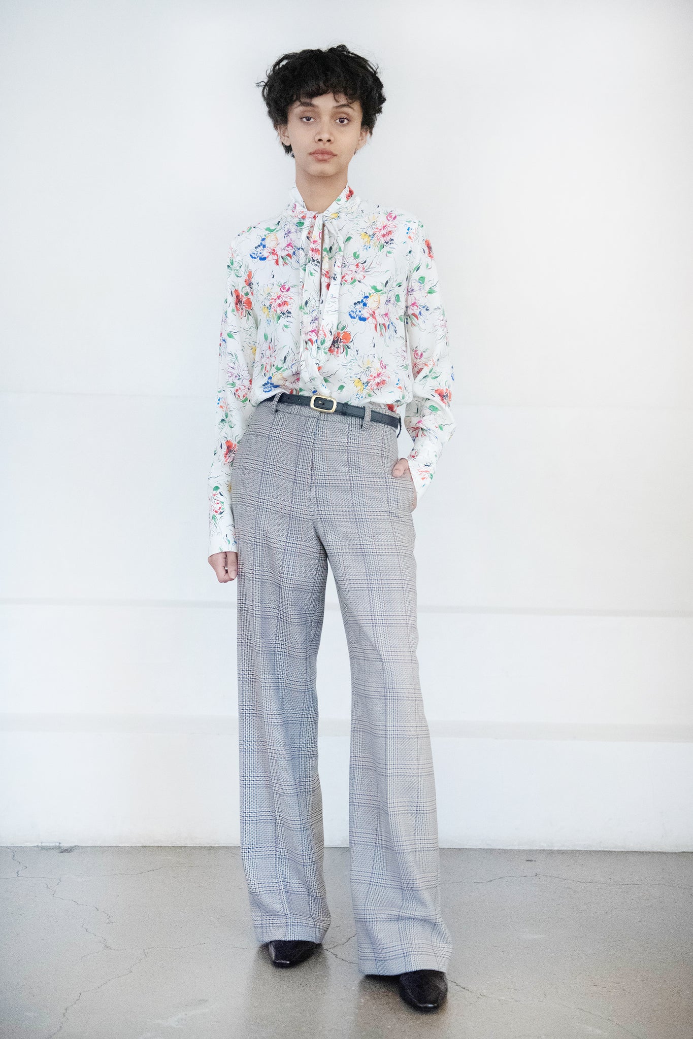 ROSETTA GETTY - Scarf Neck Shirt, Floral