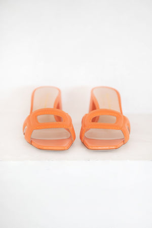 RUPERT SANDERSON - Block Heel Sandal, Papaya