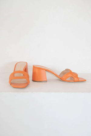 RUPERT SANDERSON - Block Heel Sandal, Papaya